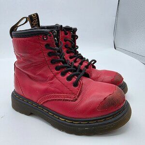 Dr. Martens 1460T Kids Size 7 Red Boots Walking School Casual Outdoors